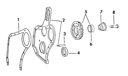 Crankcase Front Cover And Idler Gear Diagram and Parts List for CUB185  Cub Cadet Lawn Tractor